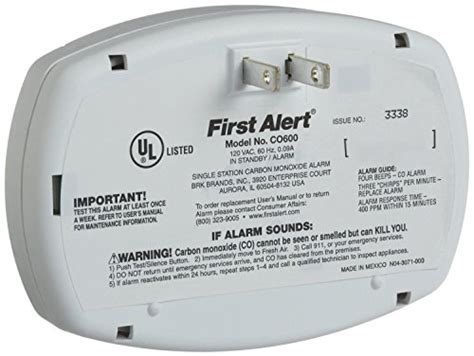 Free delivery for many products! First Alert CO600 Plug In Carbon Monoxide Alarm , 120V Ac ...