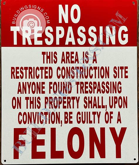 No Trespassing Construction Site Sign