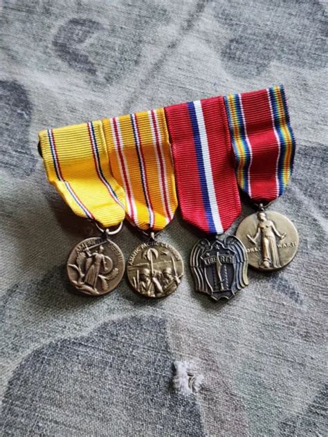 WWII US ARMY Navy Marine Corps Pto Pacific Theater Mini Medal Set PicClick