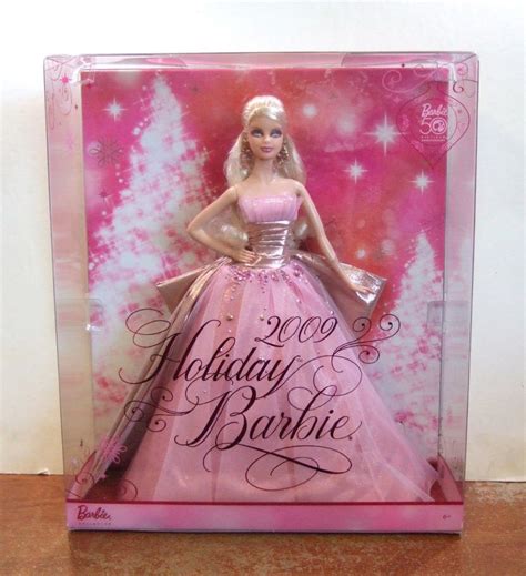 2009 holiday barbie pink gold 50th anniversary nrfb z139 holiday barbie holiday barbie