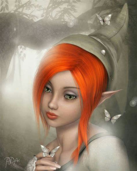 Red Hair Fairy Arte Surpreendente Elfos Fadas