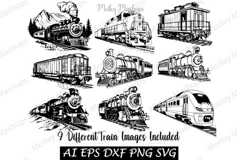 Steam Locomotive Passenger And Freight Trains Svg Caboose Svg Png