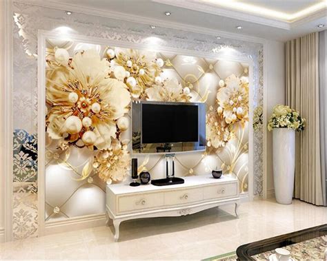 Beibehang Personalized Fashion High Silk Classic Wallpaper Gold Flower