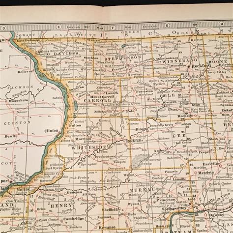 Antique Map Of Northern Illinois 1902 Century Atlas Map Etsy