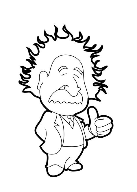 Clipart Of A Cartoon Albert Einstein Royalty Free Vec