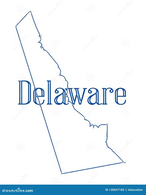 Mapa Del Esquema Del Estado De Delaware Stock De Ilustración