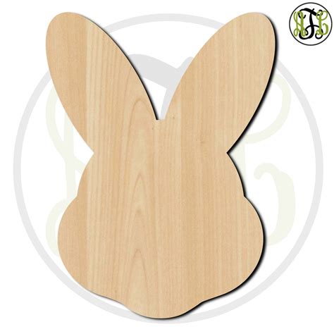 Easter Bunny Head 2 To 6 Minis Small Wood Cutout Unfinished Wood