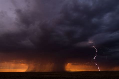 Summer Rain Storms And Lightning Roll Across The Plains Near The