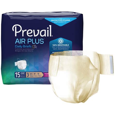 Prevail Air Plus Refastenable Tabs Briefs Heavy Absorbency Size 3