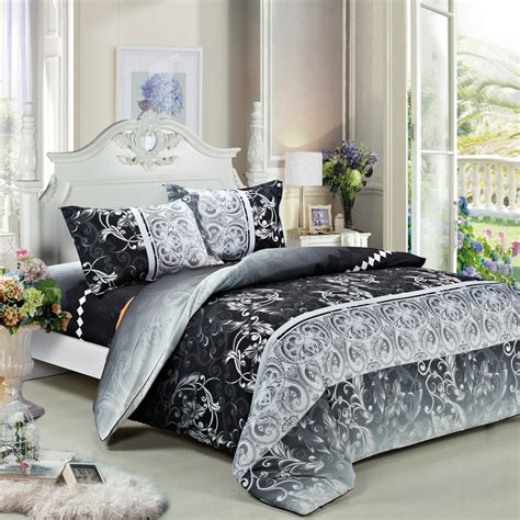 Swanson Beddings Black Floral 3pc Duvet Bedding Set Duvet Cover And Two Pillowcases Queen