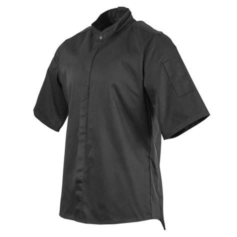 Southside Band Collar Chefs Jacket Black Pbb711 Buy Online At Nisbets