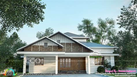 Sloping Roof House Rendering A Contemporary Design With Rustic Charm