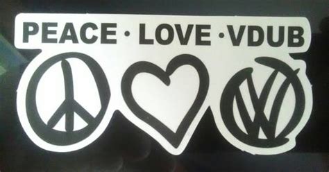 Peace Love Vdub Sticker Vw Volkswagen Beetle Cool