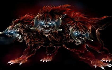 Scary Mythical Creatures Cerberus Three Headed Dog Greek Mythology