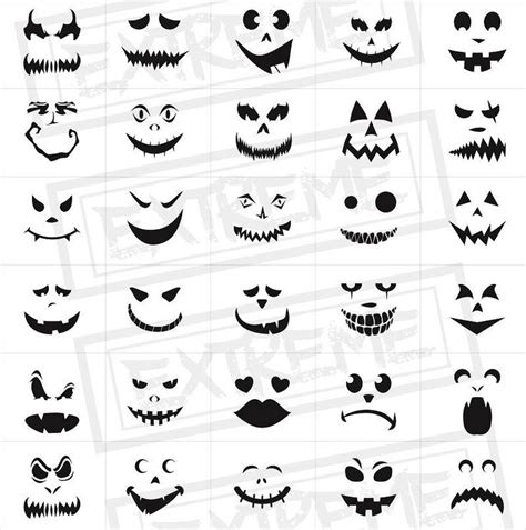 30 Halloween Pumpkin Face Stencils Pumpkin Carving Stencils Monster