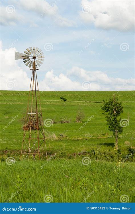 Kansas Windmill Stock Photo Image Of Rural Mechanical 50315482