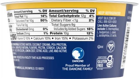 Silk Lemon Dairy Free Coconut Milk Greek Yogurt Cup Oz QFC