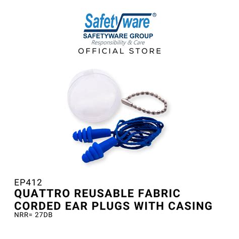 safetyware quattro reusable fabric corded ear plugs with casing ep412 safetyware store