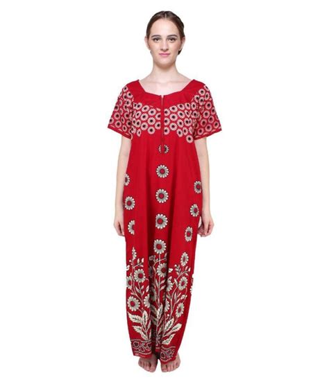 Buy Cute Fitting Red Cotton Nighty And Night Gowns Online At Best Prices In India Snapdeal