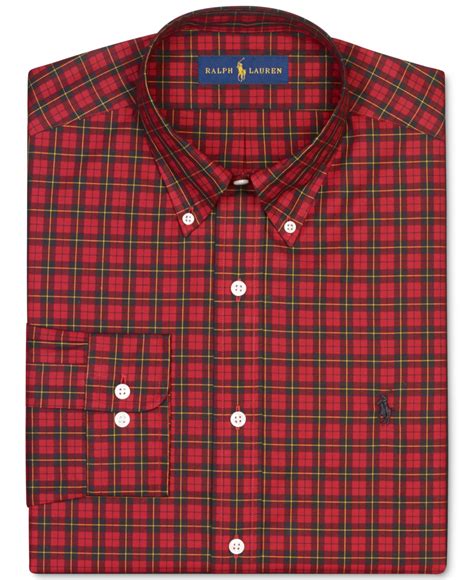 Polo Ralph Lauren Red Plaid Dress Shirt For Men Lyst