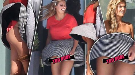 Kate Uptons Front Rear Exposed Due To Windy Wardrobe Malfunction In South Beach