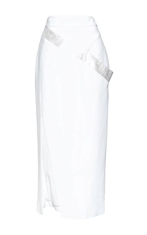 Lyst Antonio Berardi Off White Long Pencil Skirt In White