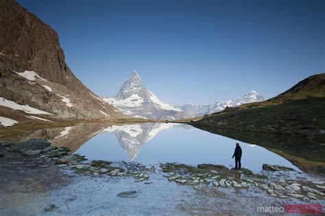 Matterhorn Reflected In Riffelsee Lake At Sunrise Royalty Free Image