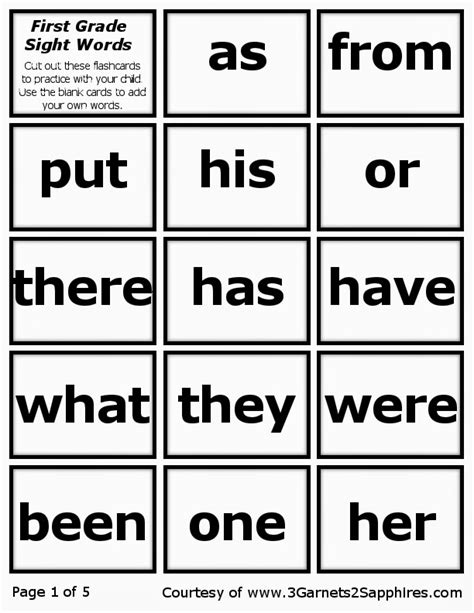 Printable Sight Word Flashcards Use These Free Printable Sight Word