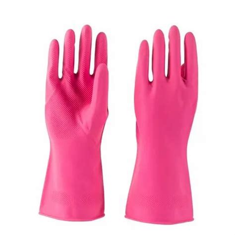 Latex Pink Rubber Hand Gloves Reusable For Safety Purpose At Rs 50pair In Ghaziabad