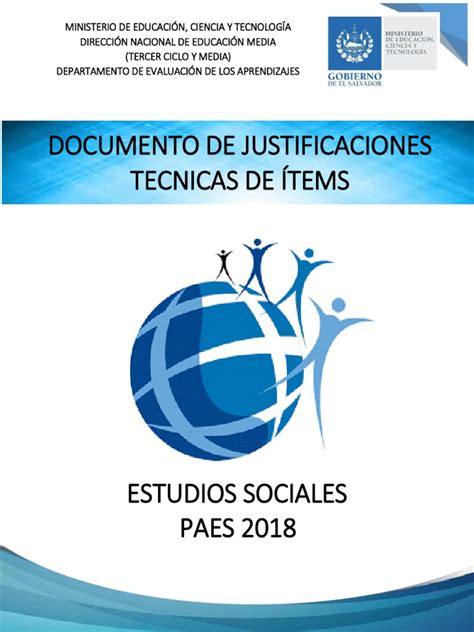 Documento De Justificación Estudios Sociales 2018 Pdf El Salvador