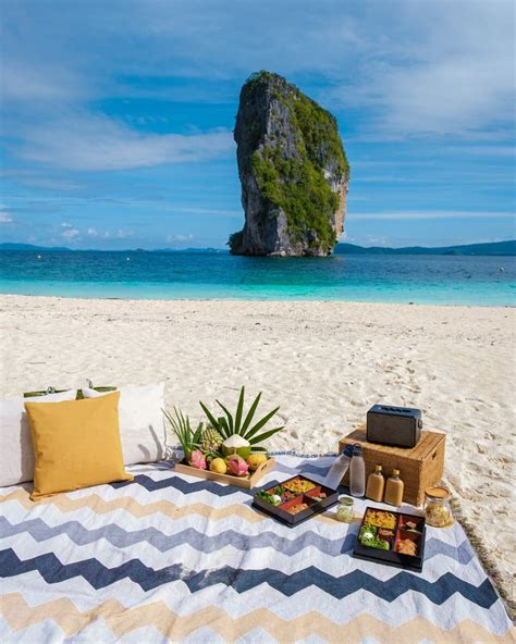 Koh Poda Krabi Thailand Picnic On The Tropical Beach Of Koh Poda