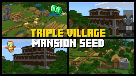 Triple Village Woodland Mansion At Spawn Seed Minecraft Bedrock