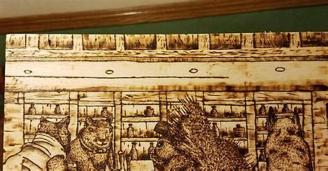 Wood Burned Some Squirrels At A Bar Album On Imgur