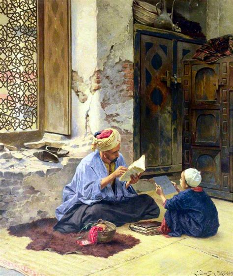 An Arab Schoolmaster By Ludwig Deutsch Islamic Paintings Islamic Art