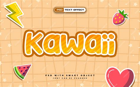 Premium Psd Cartoon Kawaii Text Effect
