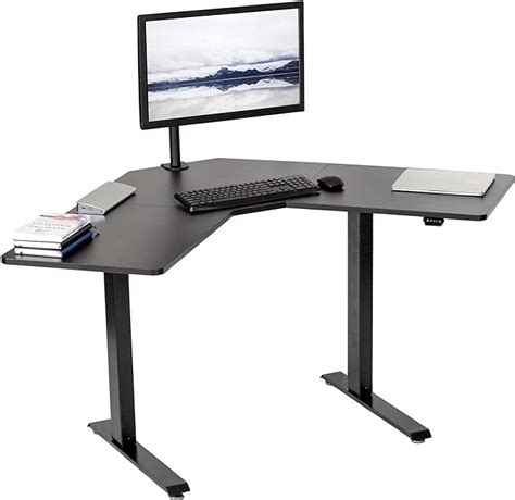 Vivo Electric Height Adjustable 47 X 47 Inch Corner Stand Up Desk