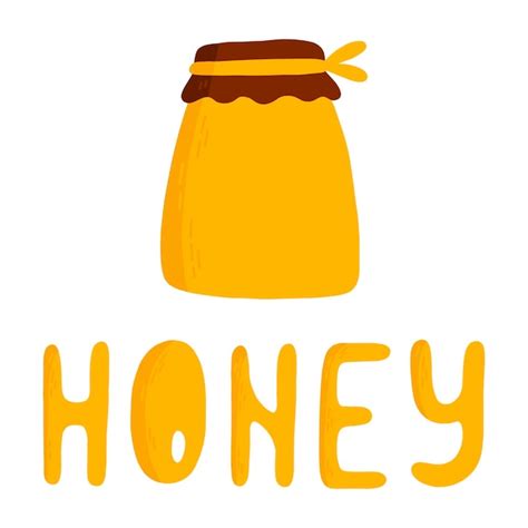 Premium Vector Sweet Honey Gold Lettering And Jar With Honey