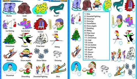 Winter Vocabulary Worksheet