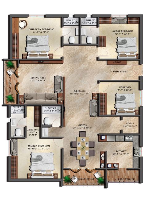 4 Bhk House Plan 8 Images Easyhomeplan