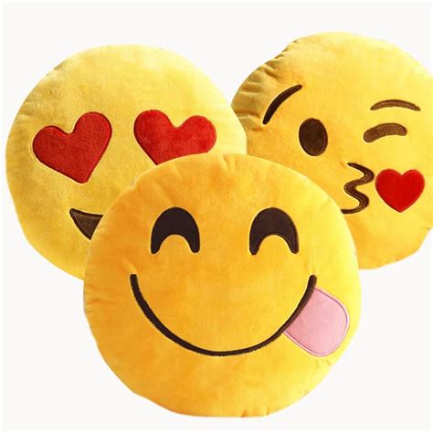 30cm Cute Creative Emoji Pillow Soft Stuffed Plush Toy Doll Round Emoticon Smiley Cushion T