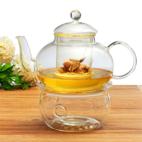 Keep your tea piping hot with our teapot and warmer set. 600/800ML Teaset Glass Tea Pot Set Infuser Teapot + Warmer ...