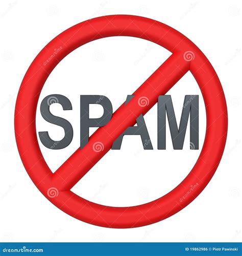 No Spam Sign Isolated Over White Royalty Free Stock Image Image