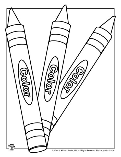 Crayon Coloring Page For Kids Woo Jr Kids Activities Childrens