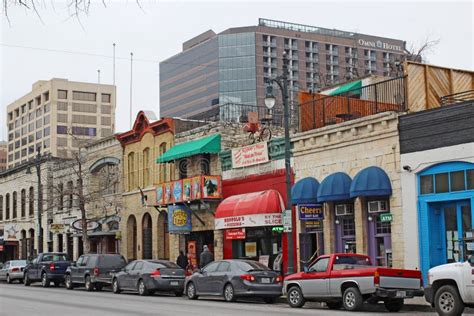Businesses Along Historic 6th Street In Downtown Austin Texas