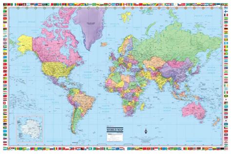 COOL OWL MAPS World Map Folded Poster 24 X36 When Unfolded 10 99