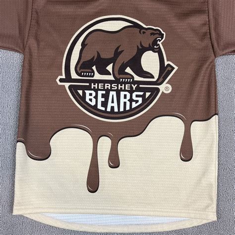Hershey Bears Chocolate Drip Ahl Hockey Jersey Ccm Mens Small Brown