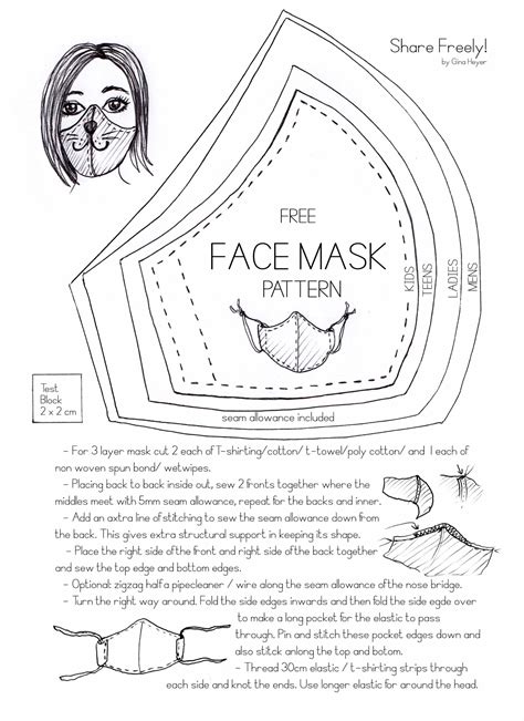 This diy face mask pattern is designed to be worn over your traditional medical grade face mask. Printable Face Mask Template Corona | Printable Face Mask ...