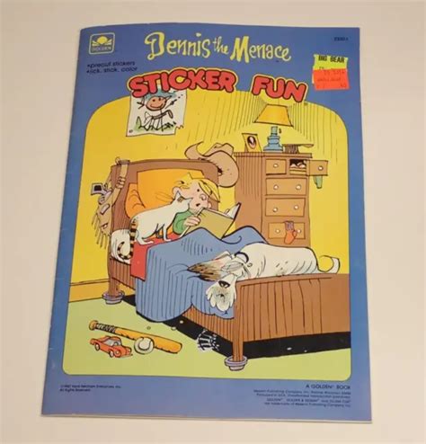 Vintage 1987 Dennis The Menace Golden Sticker Fun Book Unused Nice 2330