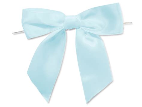 5 Light Baby Blue Pre Tied Satin Gift Bows With Twist Ties 12 Pack