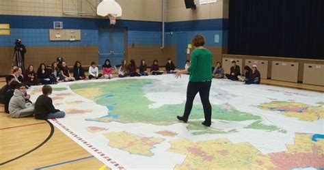 Saskatoon Students Explore Ridings On Giant Map Of Canada Saskatoon